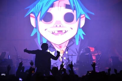 Gorillaz en su concierto de presentación de 'Humanz' (foto: Mark Allan).