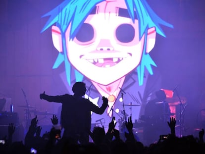 Gorillaz en su concierto de presentación de 'Humanz' (foto: Mark Allan).