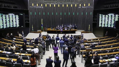 Sesión plenaria en la Cámara de Diputados de Brasil, el 16 de julio de 2025.