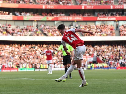 Declan Rice anota el 2-1 ante el United.