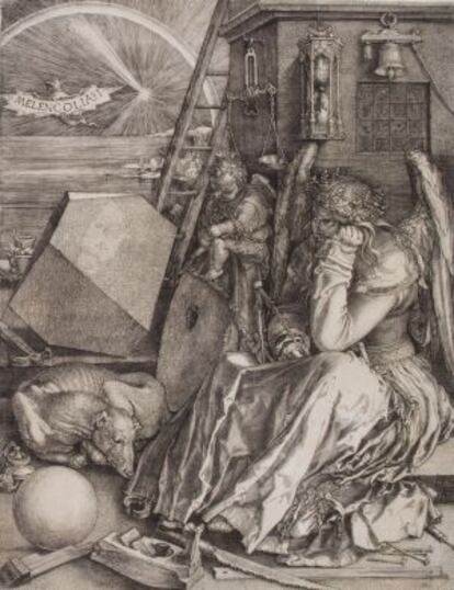 "La melancolía" 1514. Grabado a buril de Alberto Durero. Fondation William Cuendet & Atelier de Saint-Prex.