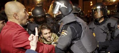 Altercados tras la concentración en la Puerta del Sol el pasado viernes.