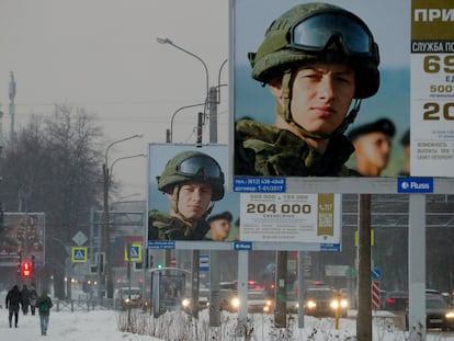 Anuncio de reclutamiento en San Petersburgo, en una imagen del pasado 11 de noviembre.