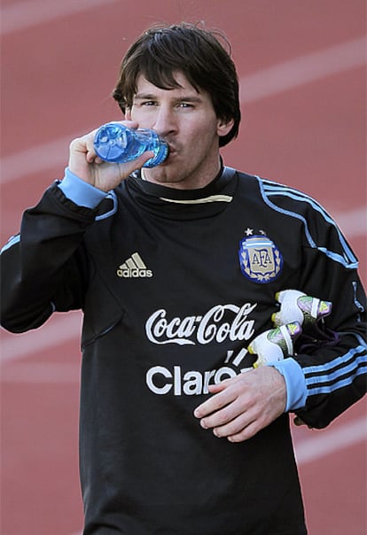 Leo Messi, en un entrenamiento con la selección argentina.