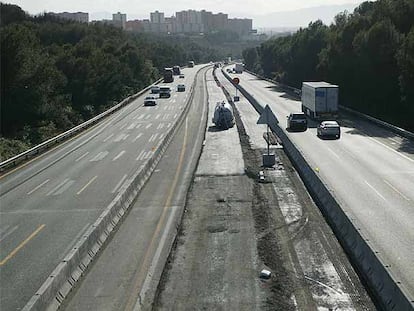 Obras de ampliación de la autopista de la AP-7.