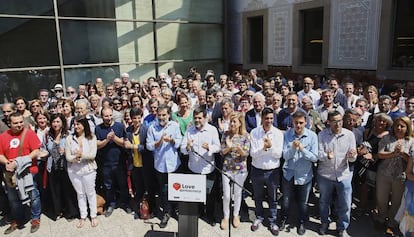 Les direccions de l&#039;ANC, &Ograve;mnium i l&#039;AMI, al CCCB.