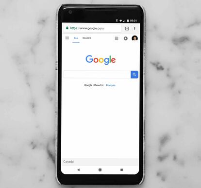 Navegador Google Chrome en la pantalla de un móvil