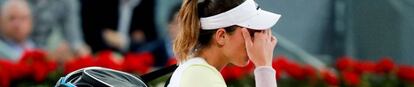 Garbiñe Muguruza, tras caer contra Begu.