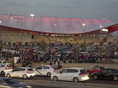 El aparcamiento disuasorio del estadio Wanda Metropolitano. 