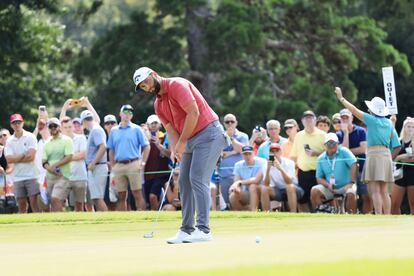 Jon Rahm, en el séptimo hoyo.