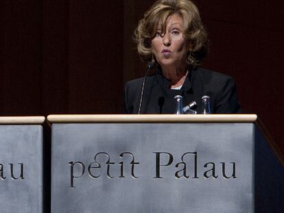 La presidenta del Palau de la Música, Mariona Carulla, ayer en el acto del Petit Palau.