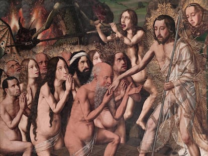 Adán, Eva y otros personajes del Antiguo Testamento en el <i>Descenso de Cristo al Limbo</i> (hacia 1475).