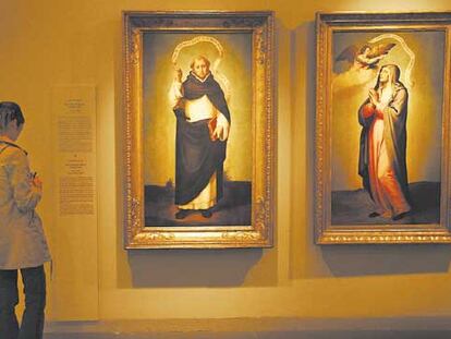 Dos de los cuadros de Juan de Juanes propiedad del Ermitage que se exponen en el Muvim.
