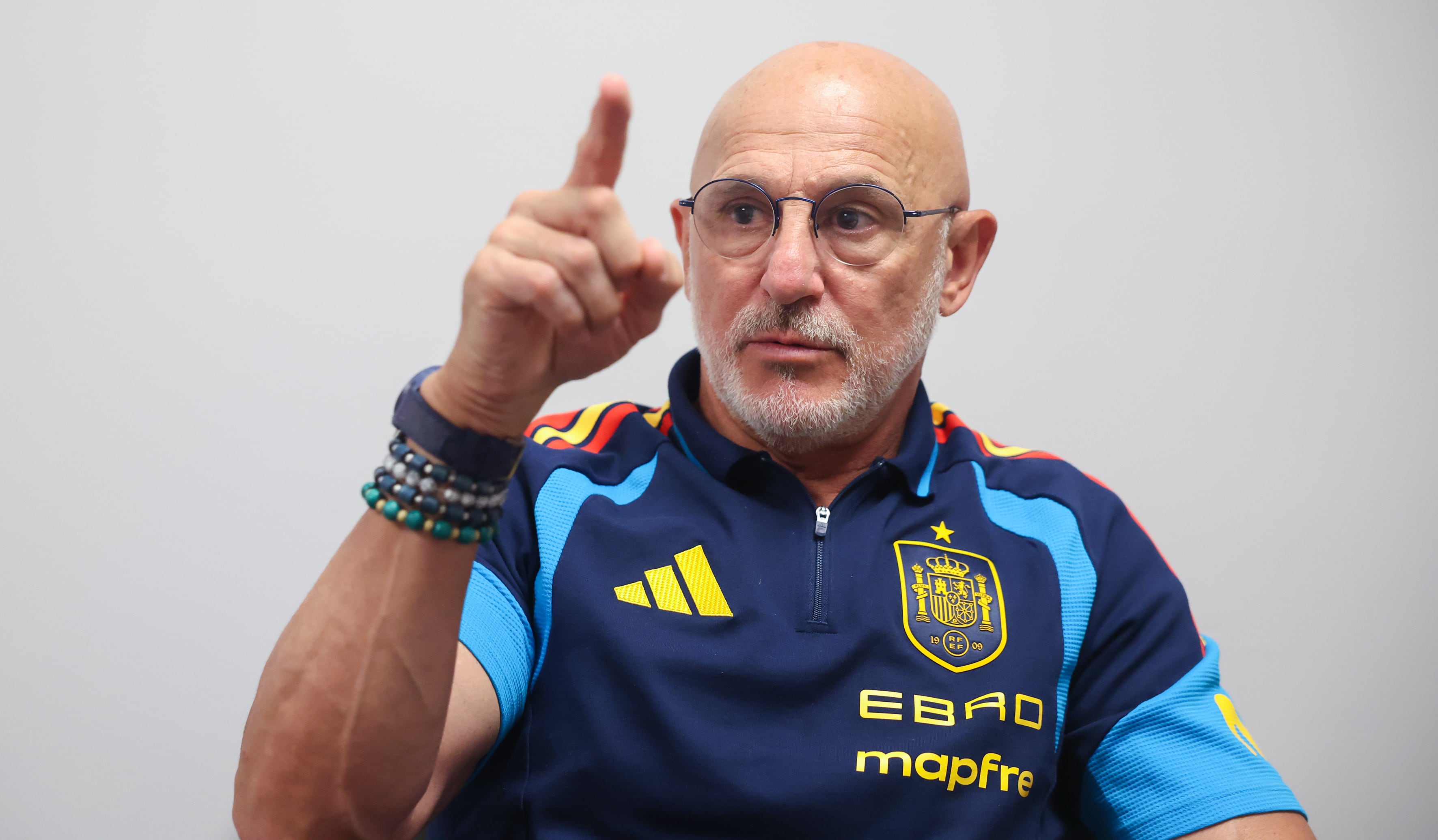 El seleccionador Luis de la Fuente, durante la entrevista concedida a este diario antes de la final del Mundial.