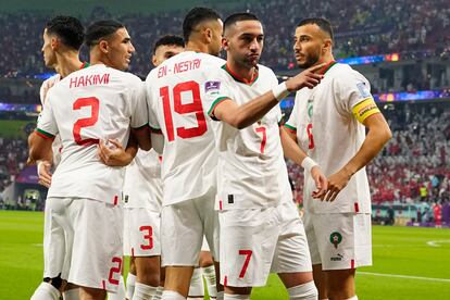 La estrella marroquí, Hakim Ziyech celebraba su gol frente a Canadá en la última jornada de la fase de grupos.