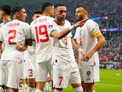 La estrella marroquí, Hakim Ziyech celebraba su gol frente a Canadá en la última jornada de la fase de grupos.