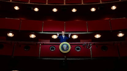 Donald Trump durante una visita al Centro John F. Kennedy para las Artes Escénicas en marzo de 2025.