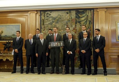 El Pr&amp;iacute;ncipe Felipe recibe al Atl&amp;eacute;tico de Madrid por sus 110 a&amp;ntilde;os. 