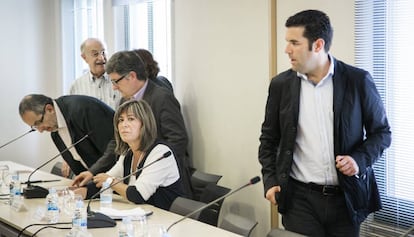 Reuni&oacute; de la FMC, amb el seu president, Xavier Amor (d). 