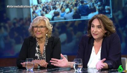 Manuela Carmena y Ada Colau, en 'El intermedio'.