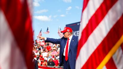 El expresidente y candidato republicano Donald Trump, durante un mitin en Wisconsin el 18 de junio.