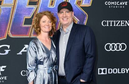 Kevin Feige y su mujer Caitlin Feige en el estreno de 'Avengers: Endgame' en Los Ángeles.