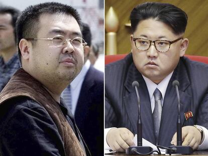 A la izquierda, el asesinado Kim Jong-nam, a la derecha, Kim Jong-un.
