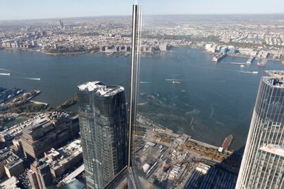 Vista del río Hudson desde la azotea del edificio.