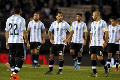 Desolação dos jogadores argentinos.