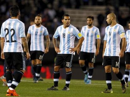 Desolação dos jogadores argentinos.