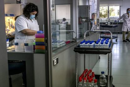 Las muestras llegan a los laboratorios de Gamaser, empresa asociada a Global Omnium, encargada del sistema de análisis de aguas residuales en busca de SARS-CoV-2.