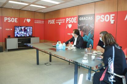 Guillermo Fernández Vara, en la reunión telemática del Consejo de Política Federal del PSOE.