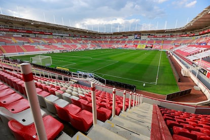 El estadio del Necaxa, en Aguascalientes, vacío durante la sexta jornada del torneo Guardianes 2020 en agosto.