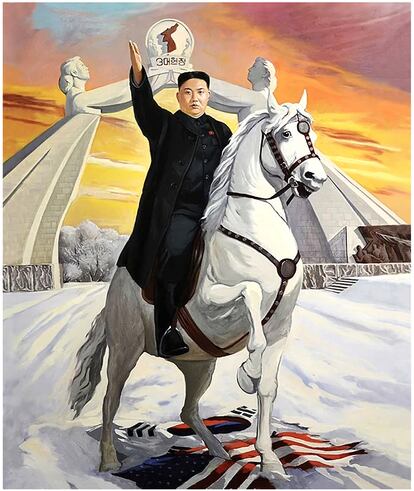 Póster del líder norcoreano Kim Jong-Un.