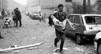 Imagen del atentado de Vic (Barcelona), el 29 de mayo de 1991.
