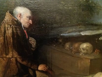 El enigmático personaje del cuadro de Daniel Macdonald 'Figures by a coffin' (1840), en la National Gallery de Dublín.