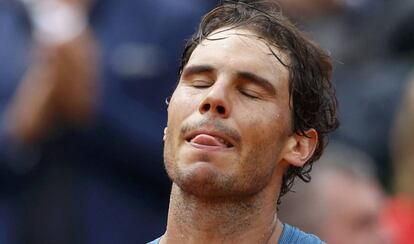 Nadal, durante un partido en Roland Garros.