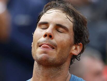 Nadal, durante un partido en Roland Garros.