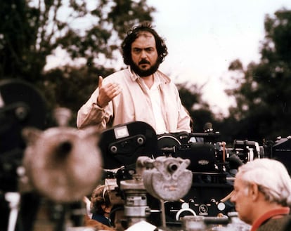 Kubrick, durante el rodaje.