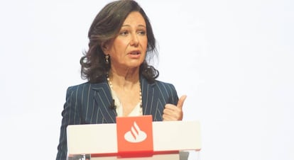 Ana Botin, presidenta del Santander, en la junta de accionistas de 2019.   