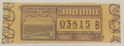 Un billete de lotería de 1954 anuncia la creación del barrio Ciudad Evita.