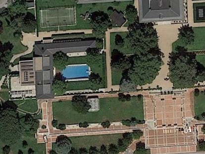 La piscina del Palacio de la Zarzuela.