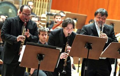 Ricardo Morales Jose Franch- Ballester y Corrado Giuffredi durante el concierto.