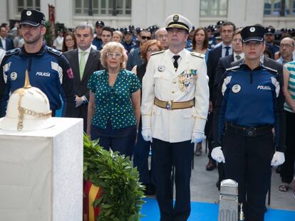 La alcaldesa de Madrid, Manuel Carmena, en la celebraci&oacute;n del &uacute;ltimo patr&oacute;n de la Polic&iacute;a Municipal.