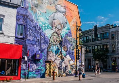 Grafiti en una de las calles de Montreal.