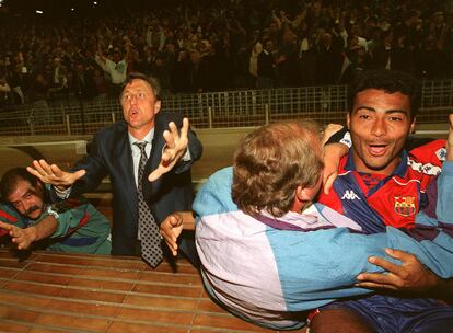 Cruyff, Rexach y Romario en el último partido de la Liga de 1994