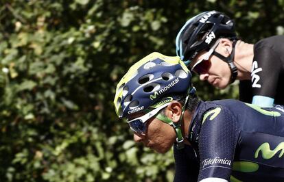 Nairo Quintana y Froomo durante la 10&ordf; etapa de la Vuelta. 