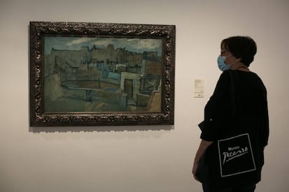 L'obra 'Terrats de Barcelona', de Picasso, 1903, que es pot tornar a veure des d'aquest divendres al Museu Picasso de Barcelona.