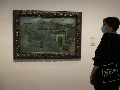 L'obra 'Terrats de Barcelona', de Picasso, 1903, que es pot tornar a veure des d'aquest divendres al Museu Picasso de Barcelona.