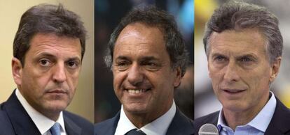 Sergio Massa, Daniel Scioli e Mauricio Macri.